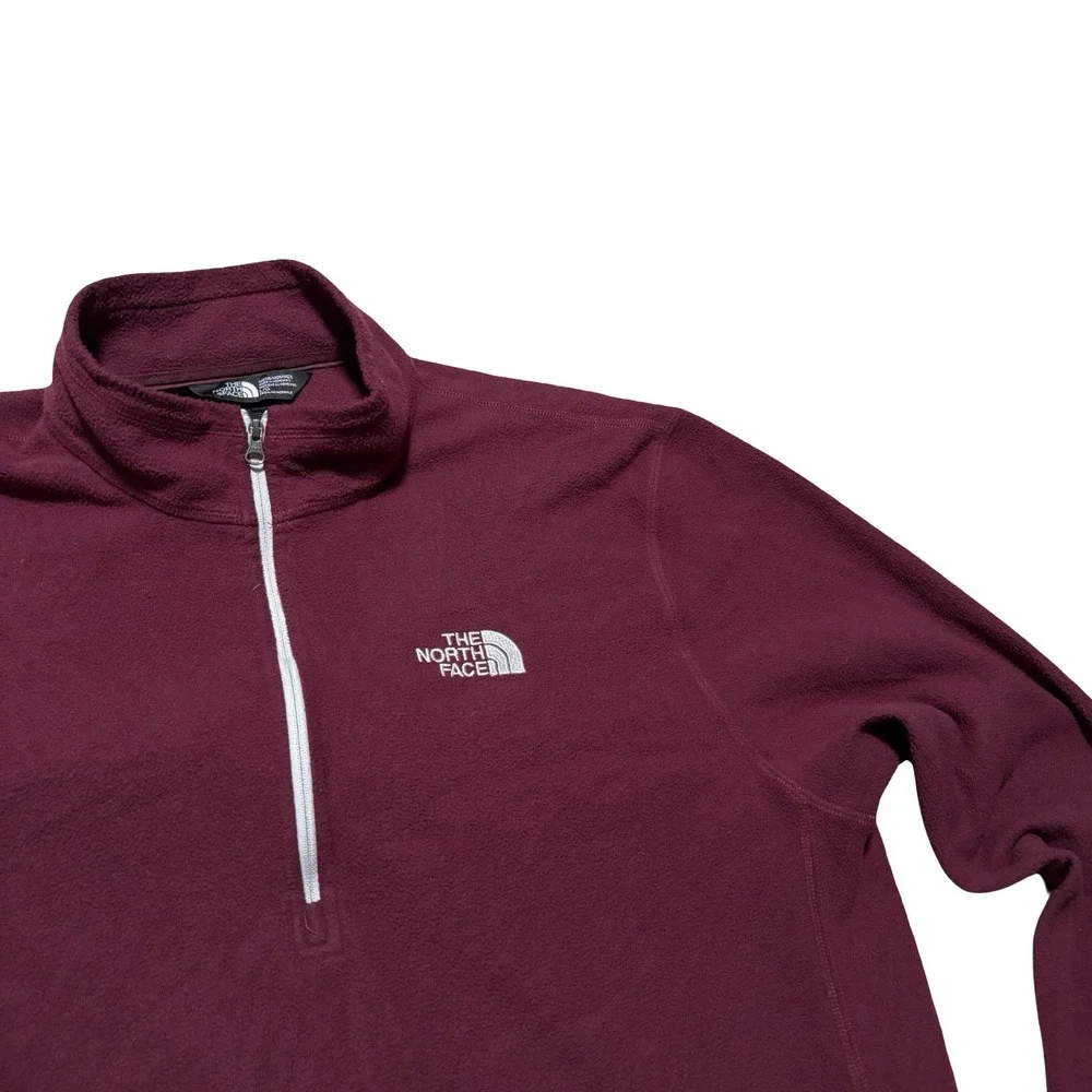 The‎ North Face Men's 1/4 Zip Lightweight Fleece Pullover Red Size Large 23 x 28